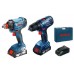 BOSCH GDX 180-Li Professional Aku rázový utahovák + GSR 180-Li Professional Aku vrtací šroubovák 06019G5222