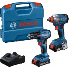 BOSCH GDX 18V-285 + GSR 185-LI + 2× 2,0 Ah + GAL 18V-20 + pouzdro PROFESSIONAL 06019N2123