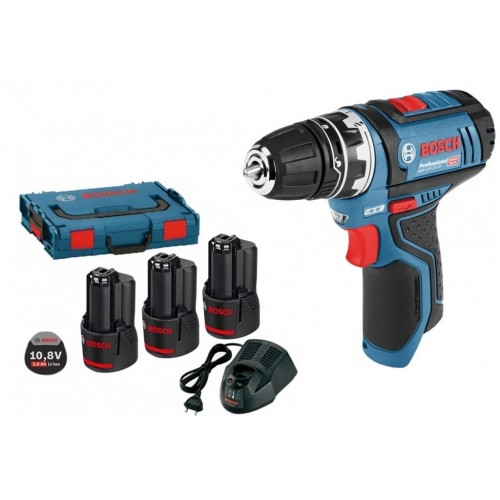 BOSCH GSR 12V-15 Professional Vrtací šroubovák, L-Boxx, 3x2Ah 0615990FA2 BOSCH GSR 12V-15 Professional Vrtací šroubovák, L-Boxx, 3x2Ah 0615990FA2