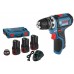 BOSCH GSR 12V-15 Professional Vrtací šroubovák, L-Boxx, 3x2Ah 0615990FA2