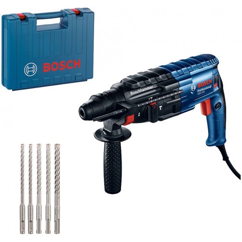 BOSCH Profesionální sada: vrtací kladivo GBH 240 + sada SDS plus v kufříku 0615990M99