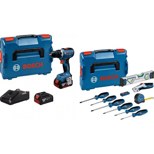 BOSCH GSR 18V-65 PROFESSIONAL Aku vrtací šroubovák, 19dílná sada nářadí 0615A5007K