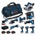BOSCH 10dílná sada 18V nářadí GSB+GBH+GWS+GDR+GKS+GSA+GOP+GST+GDS+GEX+3x5,0Ah 0615A500EH