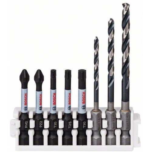 BOSCH Sada spirálových vrtáků HSS a šroubovacích nástavců Pick and Clic Impact Control 2608577143