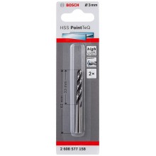 BOSCH Spirálový vrták HSS PointTeQ 3,0 x 33 mm, 2ks 2608577158