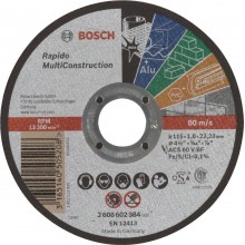 BOSCH Dělicí kotouč rovný Rapido Multi Construction ACS 60 V BF, 115 mm, 1,0 mm 2608602384