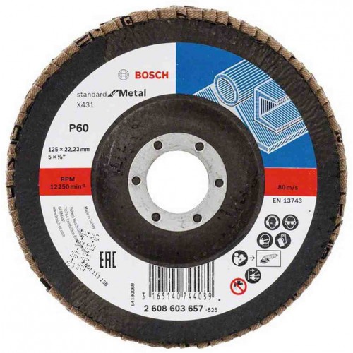 BOSCH Lamelový brusný kotouč X431, Standard for Metal, 125 mm, 22,23 mm, 60 2608603657