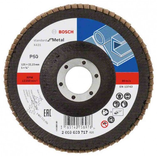 BOSCH Lamelový brusný kotouč X431, Standard for Metal, 125 mm, 22,23 mm, 60 2608603717