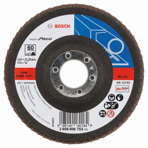 BOSCH Expert for Metal Lamelový brusný kotouč X551, 115x22,23mm, 60, 2608606753