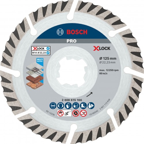 BOSCH Diamantový kotouč PRO Multi Material, 125 x 22,23 mm, X-Lock, 2 ks 2608615286 BOSCH Diamantový kotouč PRO Multi Material, 125 x 22,23 mm, X-Lock, 2 ks 2608615286