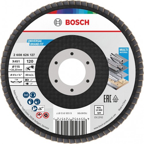 BOSCH Lamelový brusný kotouč X451, 115 × 22,23 mm, G120, T29, 2608626127
