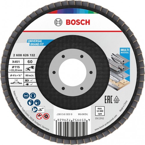 BOSCH Lamelový brusný kotouč X451, 115 × 22,23 mm, G60, T27 2608626132