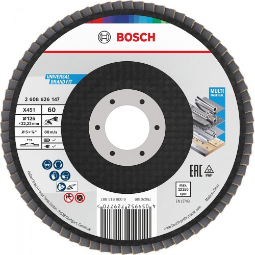 BOSCH Lamelový brusný kotouč X451, 125 × 22,23 mm, G60, T27 2608626147