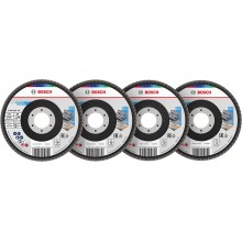 BOSCH Sada lamelových brusných kotoučů X451, 115×22,23 mm, G40; 60; 80; 120, T27 608626165