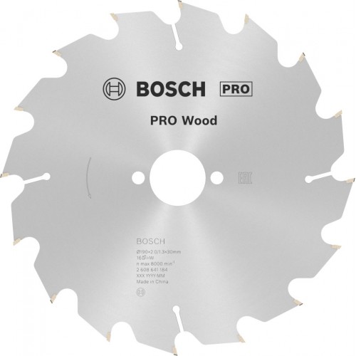 BOSCH Pilový kotouč PRO Wood pro okružní pilu, 190x2,0/1,3 mm 16z, 2608641184