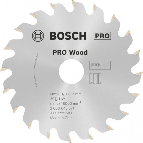 BOSCH Pilový kotouč PRO Wood cordless 85 × 1,1 × 15 mm 2608643071