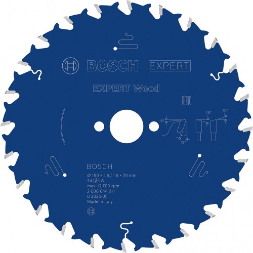 BOSCH Pilový kotouč EXPERT Wood, 150 × 2,6/1,6 × 20 mm, T24 2608644011