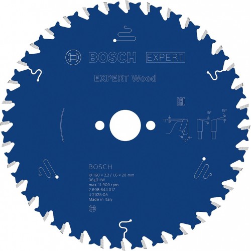 BOSCH Pilový kotouč EXPERT Wood, 160 × 2,2/1,6 × 20 mm, T36 2608644017