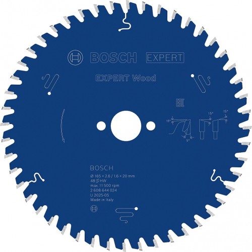 BOSCH Pilový kotouč EXPERT Wood, 165 × 2,6/1,6 × 20 mm, T48 2608644024
