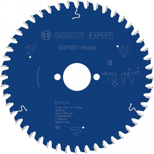 BOSCH Pilový kotouč EXPERT Wood, 165 × 2,6/1,6 × 30 mm, T48 2608644027