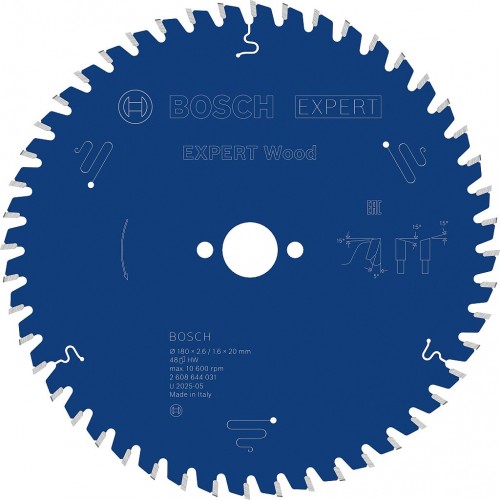 BOSCH Pilový kotouč EXPERT Wood, 180 × 2,6/1,6 × 20 mm, T48 608644031