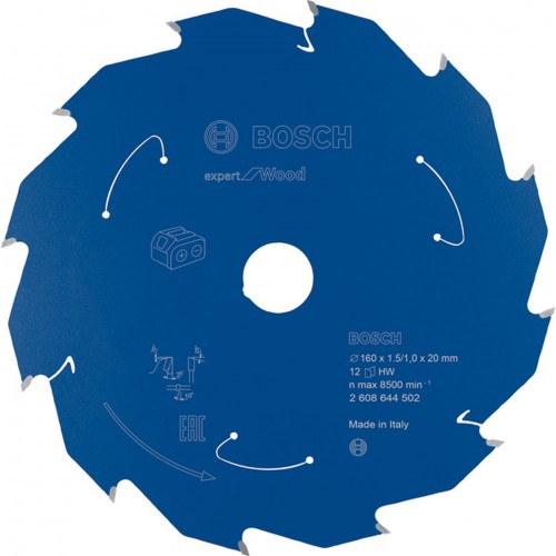 BOSCH Pilový kotouč pro aku pily; Expert for Wood 160x20x1,5/1x12T 2608644502