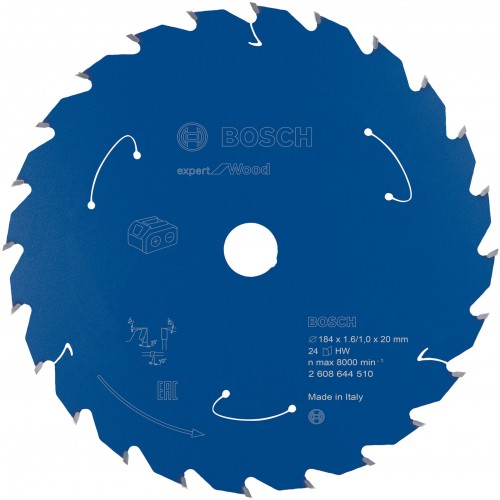 BOSCH Pilový kotouč pro aku pily; Expert for Wood 184x20x1,6/1x24T 2608644510
