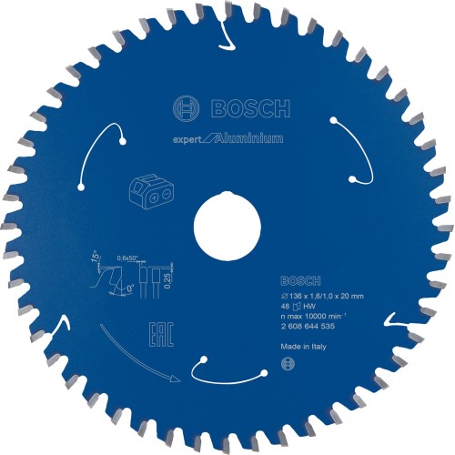 BOSCH Pilový kotouč Expert for Aluminium 136x20x1,6/1x48T 2608644535 BOSCH Pilový kotouč Expert for Aluminium 136x20x1,6/1x48T 2608644535
