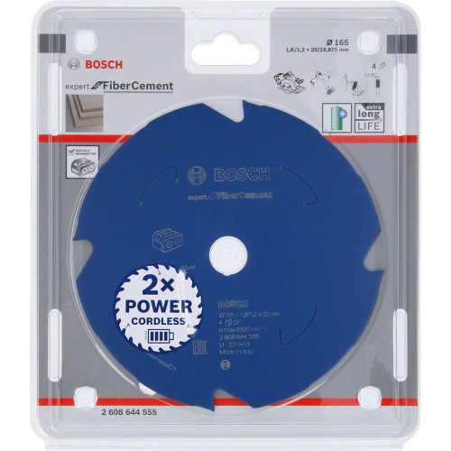 BOSCH Pilový kotouč pro aku pily; Expert for Fiber Cement 165x20x1,8/1,2x4T 2608644555 BOSCH Pilový kotouč pro aku pily; Expert for Fiber Cement 165x20x1,8/1,2x4T 2608644555