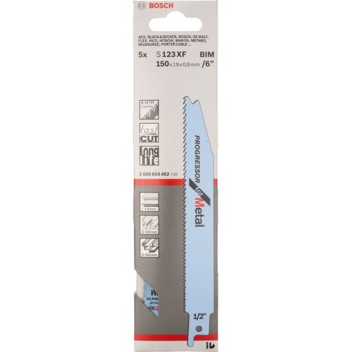 BOSCH Pilový plátek do pily ocasky S 123 XF Progressor for Metal 5ks 2608654402 BOSCH Pilový plátek do pily ocasky S 123 XF Progressor for Metal 5ks 2608654402