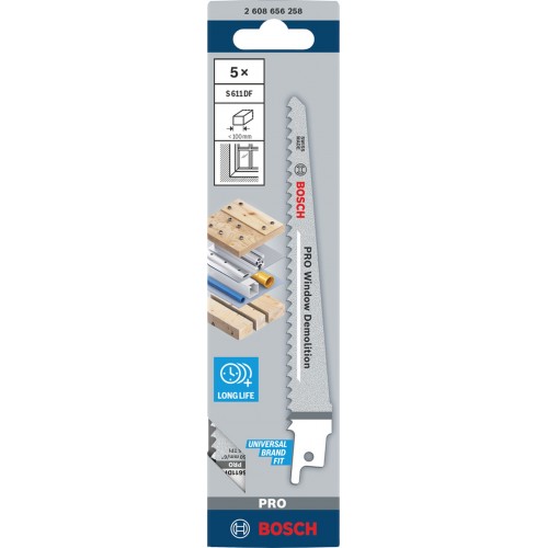 BOSCH List PRO Window Demolition S611DF, 1,25 × 19 × 150 mm, 5 ks 2608656258 BOSCH List PRO Window Demolition S611DF, 1,25 × 19 × 150 mm, 5 ks 2608656258