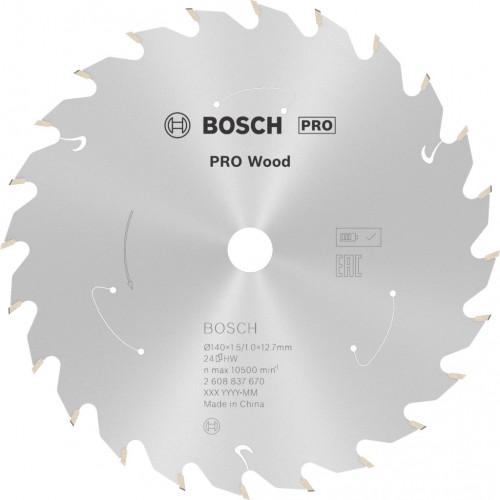 BOSCH Pilový kotouč pro aku pily; Standard for Wood 140x12,7x1,5/1,0x24T 2608837670