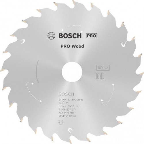 BOSCH Pilový kotouč pro aku pily; Standard for Wood 140x20x1,5/1,0x24T 2608837671