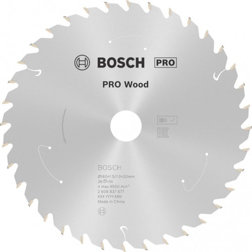 BOSCH Pilový kotouč pro aku pily; Standard for Wood 160x20/15,875x1,5/1,0x36T 2608837677