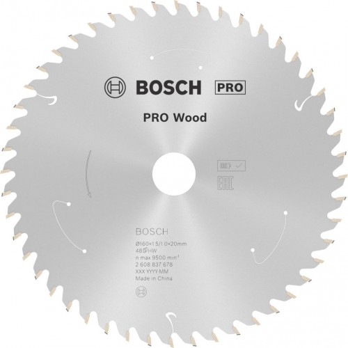 BOSCH Pilový kotouč PRO Wood cordless 160x20/15,875x1,5/1,0x48T 2608837678