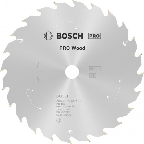 BOSCH Pilový kotouč pro aku pily; Standard for Wood 165x15,875x1,5/1,0x24T 2608837681
