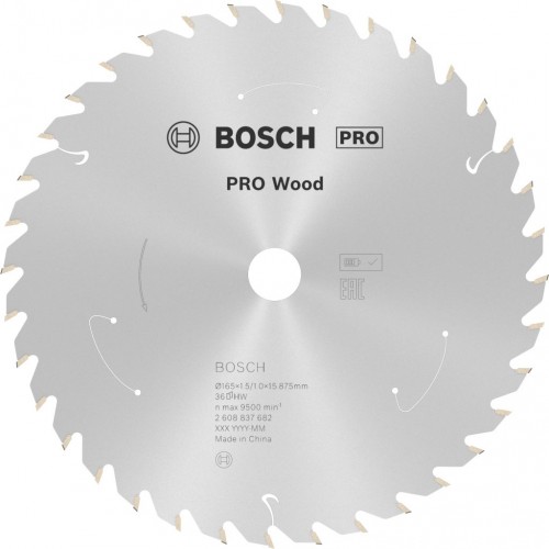 BOSCH Pilový kotouč pro aku pily; Standard for Wood 165x15,875x1,5/1,0x36T 2608837682