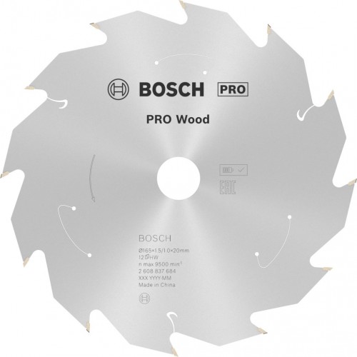 BOSCH Pilový kotouč pro aku pily; Standard for Wood 165x20/16x1,5/1,0x12T 2608837684