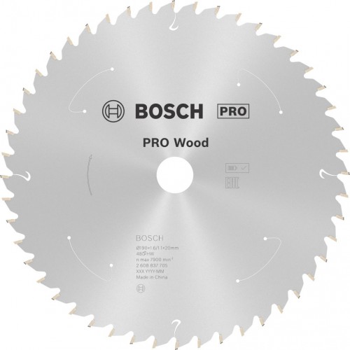BOSCH Pilový kotouč pro aku pily; Standard for Wood 190x20x1,6/1,1x48T 2608837705