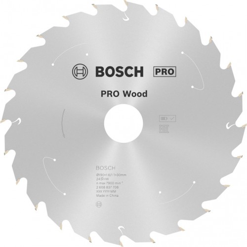 BOSCH Pilový kotouč pro aku pily; Standard for Wood 190x30x1,6/1,1x24T 2608837708