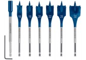 BOSCH 7dílná sada plochých vrtáků do dřeva EXPERT Self Cut Speed, 16/18/20/22/25/32 mm 2608900334 BOSCH 7dílná sada plochých vrtáků do dřeva EXPERT Self Cut Speed, 16/18/20/22/25/32 mm 2608900334
