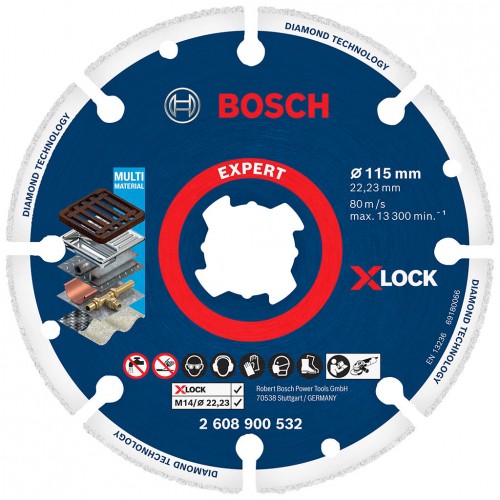 BOSCH Řezný kotouč EXPERT Diamond Metal Wheel X-LOCK 115 × 22,23 mm 2608900532