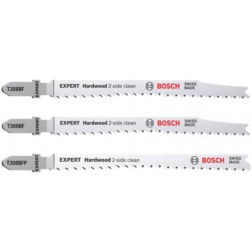 BOSCH 2dílná sada pilových plátků do přímočarých pil EXPERT Hardwood 2-side clean T308BF/BFP 2608900549