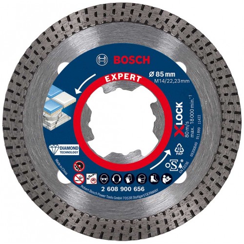 BOSCH Diamantový dělicí kotouč EXPERT HardCeramic X-LOCK 85 × 22,23 × 1,6 × 7 mm 2608900656