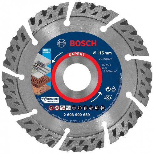 BOSCH Diamantový řezný kotouč EXPERT MultiMaterial 115 × 22,23 × 2,2 × 12 mm 2608900659