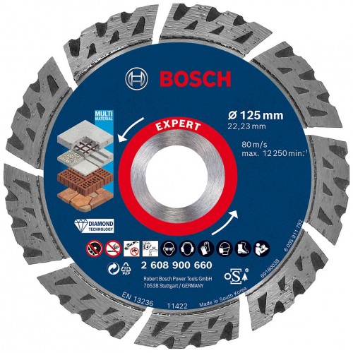 BOSCH Diamantový řezný kotouč EXPERT MultiMaterial 125 × 22,23 × 2,2 × 12 mm 2608900660