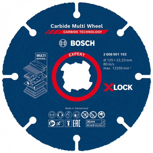 BOSCH Víceúčelový řezný kotouč EXPERT Carbide Multi Wheel X-LOCK 125 mm, 22,23 mm 2608901193