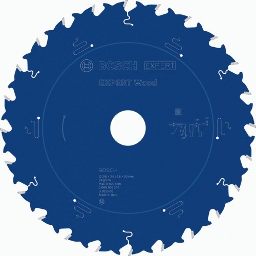 BOSCH EXPERT Wood Pilový kotouč, 216 × 2,6/1,6 × 30 mm, T24 2608902207