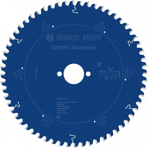 BOSCH EXPERT Aluminium pro okružní pilu Pilový kotouč, 216×2,3/1,6×30 mm, T60 2608902237