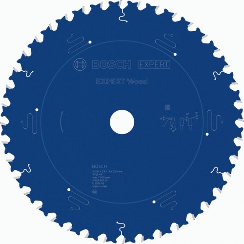 BOSCH EXPERT Wood Pilový kotouč, 254 × 2,6/1,8 × 25,4 mm, T40 2608902241
